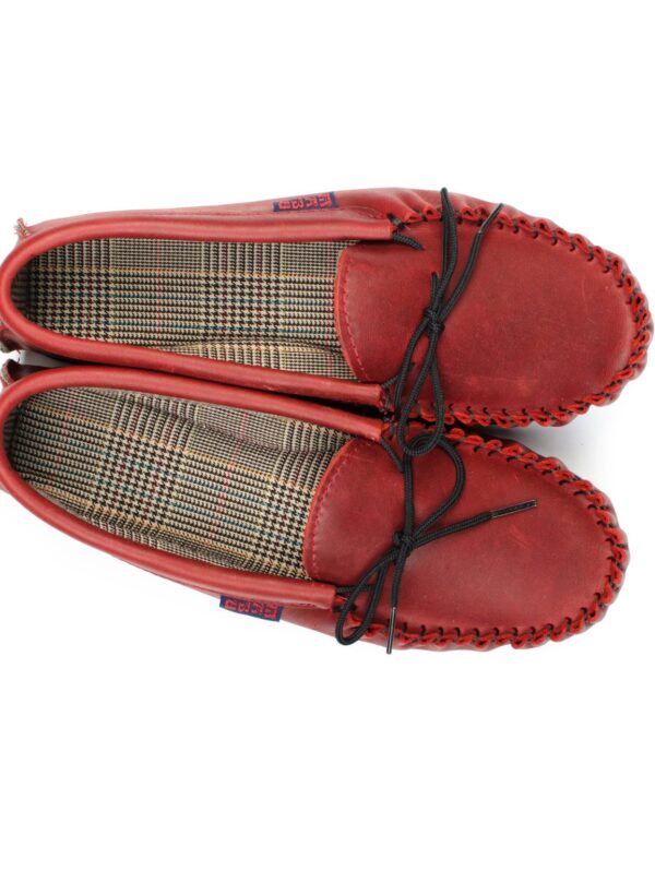 Dark Red Leather Moccasins