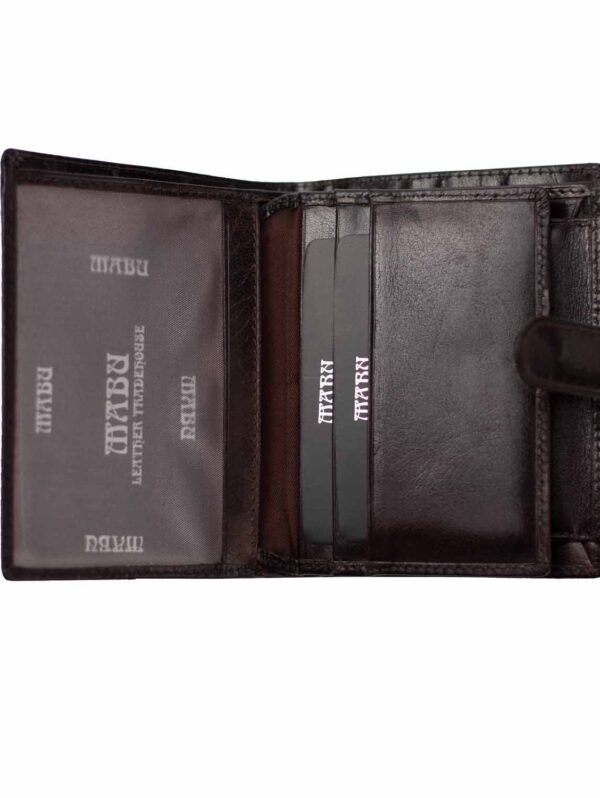 Modern tall Leather Wallet with Coin Holder