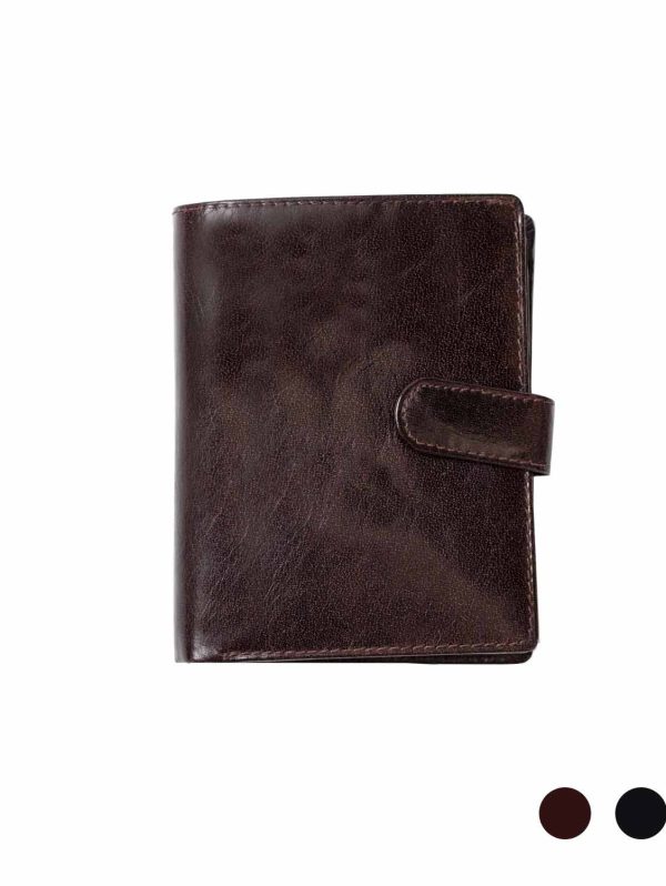 Modern tall Leather Wallet with Coin Holder