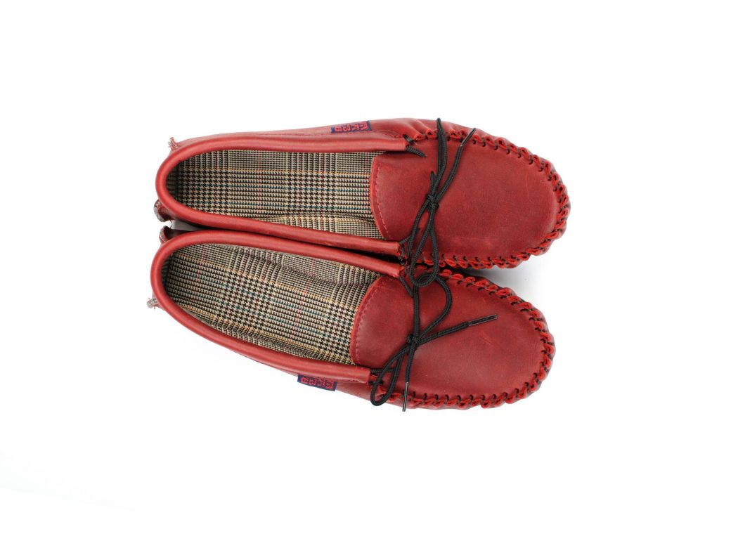 Dark Red Leather Moccasins