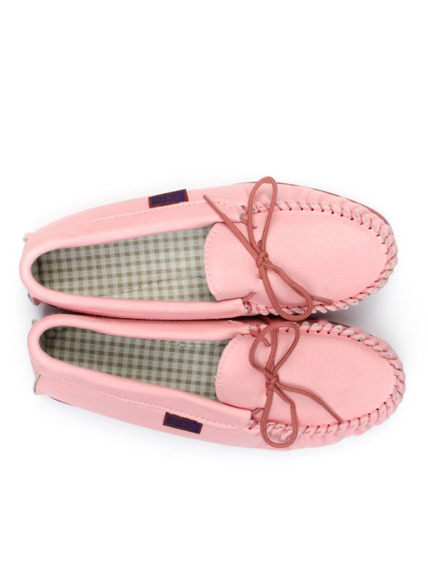 Pink Leather Moccasin