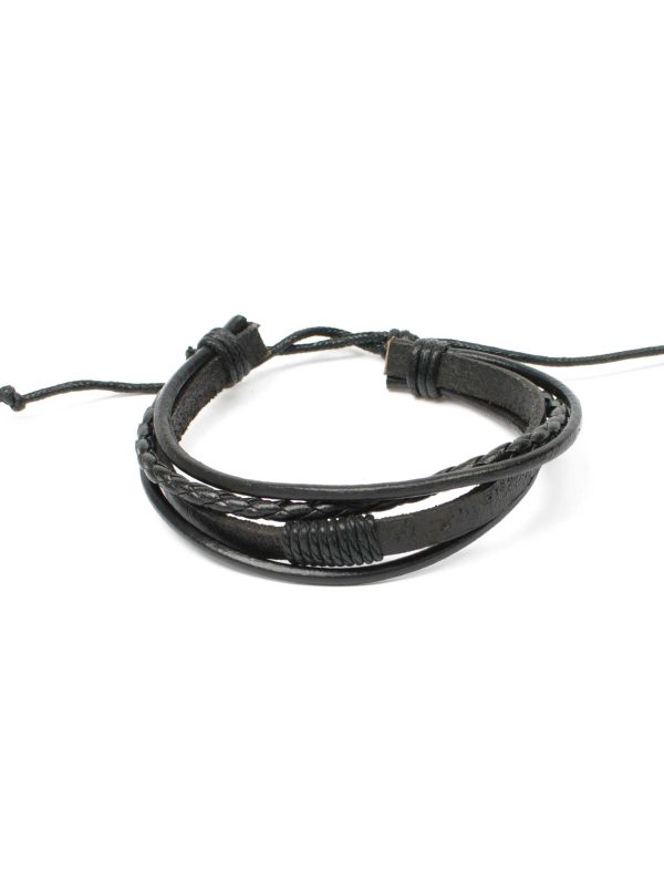 Essentials: Men’s "Triple Black" Leather Bracelet