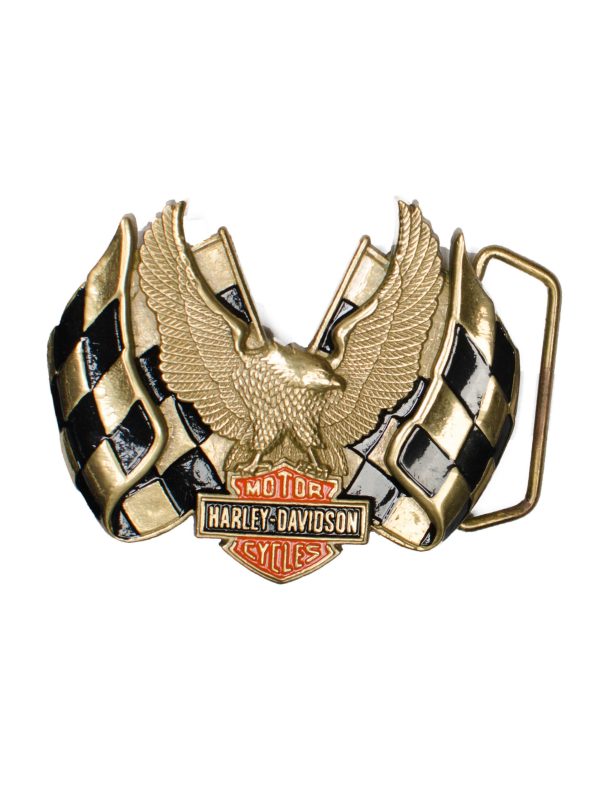 Harley Davidson USA Racing Flags H508 1983 BARON Solid Brass