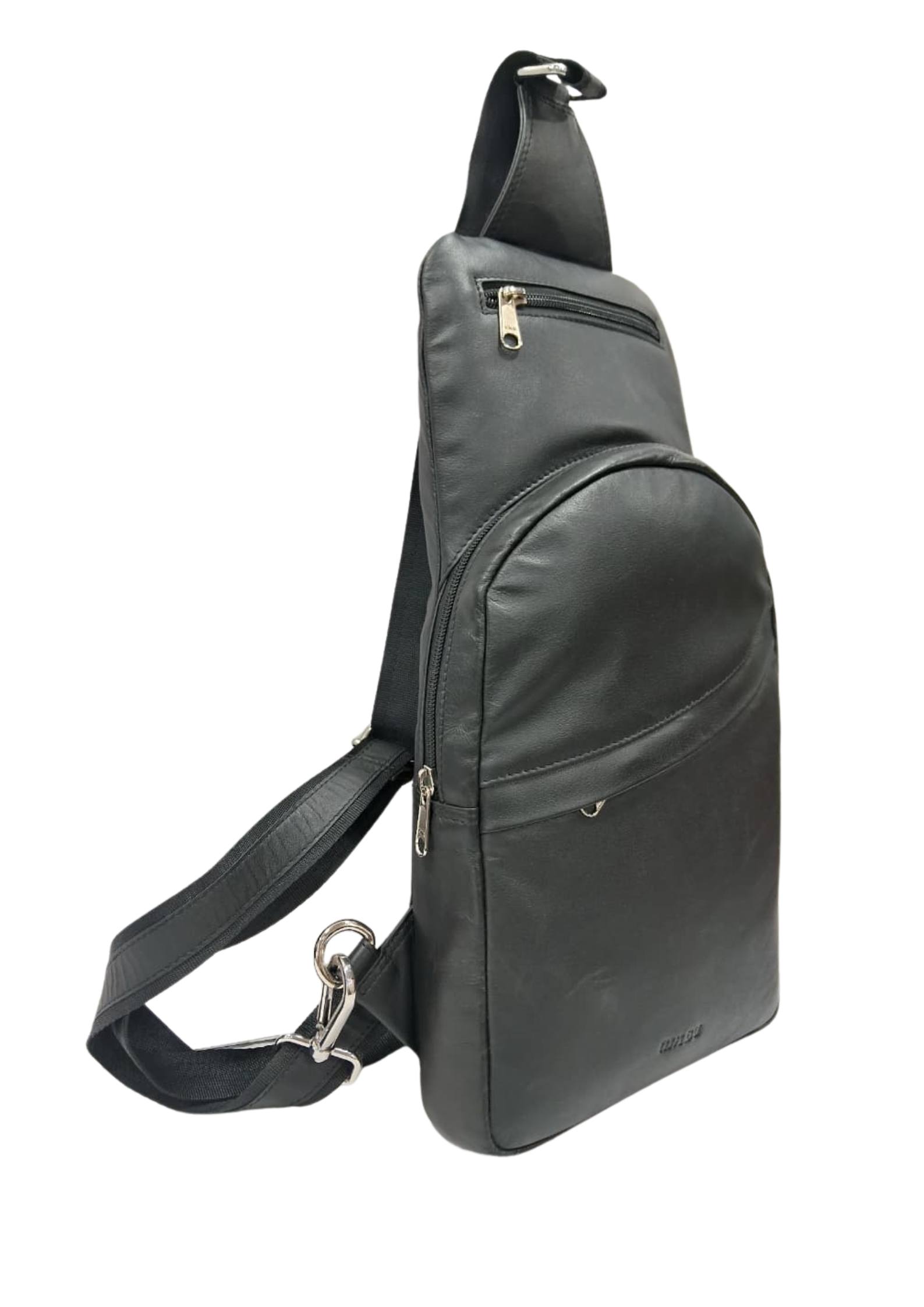 Mabu Leathers Crossbody Backpack for Men, Black - Image 3